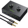 Picture of 3.5mm Audio Switcher, LiNKFOR 4 Port 3.5mm Stereo Audio Switch, 4 Way Stereo Audio Selector, 4 Input 1 Output / 1 Input 4 Output Audio Splitter with Volume Control and 4 Channel Switch Knob