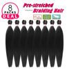 Picture of Pre Stretched Braiding Hair 8 Packs 26 Inch Long Professional Hair for Braiding Easy to Twist Crochet Braids Hot Water Setting Yaki Straight Synthetic Hair Extensions (#1B)