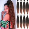 Picture of Ombre Braiding Hair Brown 26 Inch 8 Packs Hair Extensions Professional Synthetic Braid Hair Crochet Braids, Soft Yaki Texture, Hot Water Setting (26 Inch,T1B/30)