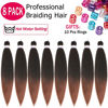 Picture of Ombre Braiding Hair Brown 26 Inch 8 Packs Hair Extensions Professional Synthetic Braid Hair Crochet Braids, Soft Yaki Texture, Hot Water Setting (26 Inch,T1B/30)