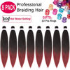 Picture of Alrence Braiding Hair Burgundy Red 26 Inch, 8 Packs Professional Easy To Install Braiding Hair, Soft Braided Extensions, Yaki Synthetic Fiber Crochet Braids (26 Inch,T1B/Bug)