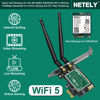 Picture of NETELY Dual Band Wireless-AC 1200Mbps PCIE WiFi Adapter with Bluetooth 4.2 for Windows 7, 8.x, 10, 11 64bit System Desktop PCs, 2.4GHz 300Mbps and 5GHz 867Mbps PCIE WiFi Card (NET-AC8265)