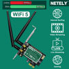 Picture of NETELY Dual Band Wireless-AC 1200Mbps PCIE WiFi Adapter with Bluetooth 4.2 for Windows 7, 8.x, 10, 11 64bit System Desktop PCs, 2.4GHz 300Mbps and 5GHz 867Mbps PCIE WiFi Card (NET-AC8265)