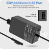 Picture of 65W Surface Pro Charger Compatible with Surface Pro 9 8 3 7 6 5 4 X Microsoft Surface Charger Windows Surface Laptop Charger 1 2 3 4 with 5V 1A USB Charging Port LED 65W 44W 36W Power Supply Cord