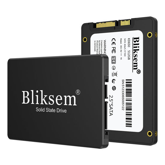 Picture of Bliksem SSD 512GB SATA III 6Gb/s Internal Solid State Drive 2.5″ 7mm(0.28″) 3D NAND TLC Chip Up to 550 Mb/s for Laptop and Pc KD650 (Black 512GB)