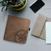 Picture of kwmobile Case Compatible with Kobo Libra 2 - Synthetic Suede Cover - Navigational Compass Brown