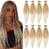 Picture of Pre Stretched Braiding Hair 20 Inch Synthetic Kanekalon Ombre Braiding Hair Professional Soft Yaki Texture Natural Easy Braid Crochet Hair (20inch,27/613)