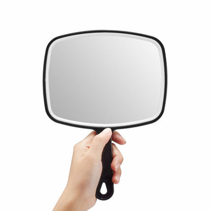 Picture of OMIRO Hand Mirror, Black Handheld Mirror with Handle, 6.3" W x 9.6" L, Pack of 3