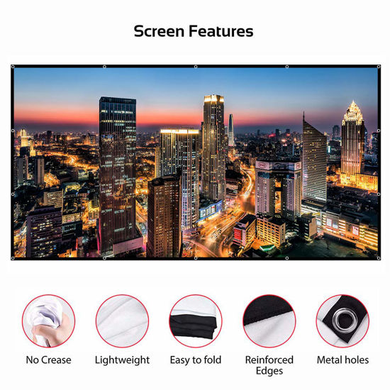 GetUSCart- Projector Screen, 150inch Indoor Outdoor Movie Projection ...