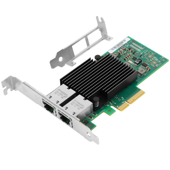 Picture of 10Gb PCI-E NIC Network Card for Intel X550-T2, 1GbE/2.5GbE/5GbE/10GbE Copper Dual RJ45 Port, with Intel ELX550AT2 Controller, 10G PCI Express LAN Adapter Support Windows Server/Linux/ESX