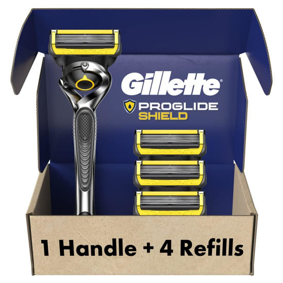 GetUSCart- Gillette ProGlide Shield Razor for Men, 1 Gillette Razor, 4  Razor Blade Refills, Shields Against Skin Irritation