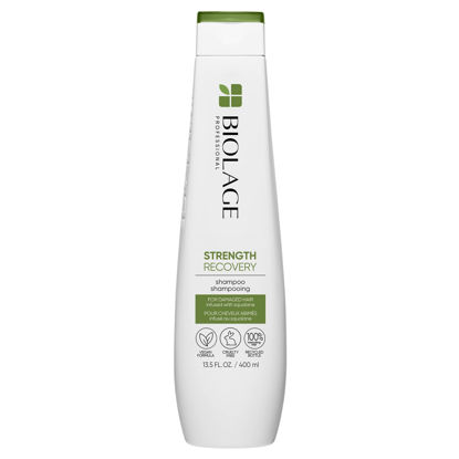 Picture of Biolage Strength Recovery Shampoo | Gently Cleanses & Reduces Breakage | For All Damaged & Sensitized Hair | Vegan | Cruelty-Free | Strengthening Shampoo | Infused with Vegan Squalane | 13.5 Fl. Oz