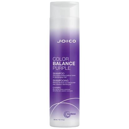 Picture of Joico Color Balance Purple Shampoo | For Cool Blonde, Gray Hair | Eliminate Brassy Yellow Tones | Boost Color Vibrancy & Shine | UV Protection | With Rosehip Oil & Green Tea Extract | 10.1 Fl Oz