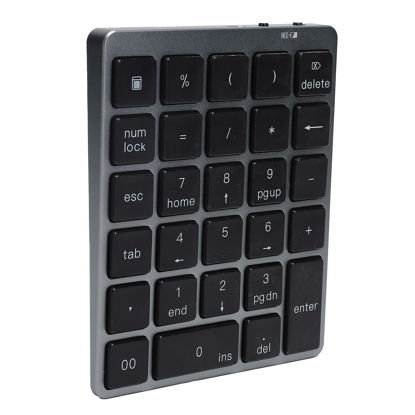 Picture of Wireless Numeric Keypad, Bluetooth 3.0 Mini Digital Numpad 28 Keys Ergonomic Number Pad Keyboard with Charging Cable for Laptop/PC/Desktop