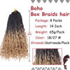 Picture of Beverlee 14 Inch 8 Packs Boho Box Braids Goddess Box Braids Crochet Hair Bohemian Hippie Braids Braiding Hair Box Braids with Curly Ends Messy Pre-looped Synthetic Crochet Hair for Black Women 128 Strands 1B/27#