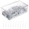 Picture of Yesesion Clear Plastic Cord Organizer Box with Adjustment Compartments, Large Cable Management Case with Lid and 10 Wire Ties for Desk Drawer, Home Office, Art Supply, Electronic Accessories (1 Pack)