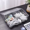 Picture of Yesesion Clear Plastic Cord Organizer Box with Adjustment Compartments, Large Cable Management Case with Lid and 10 Wire Ties for Desk Drawer, Home Office, Art Supply, Electronic Accessories (1 Pack)