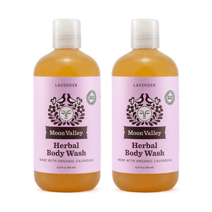 Picture of Herbal Body Wash, Lavender by Moon Valley, All Natural Ingredients, No Parabens, Vegan, Moisturizing Essential Oils, Two Pack