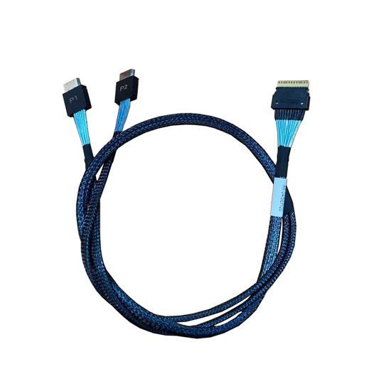 Picture of DiliVing SlimSAS 8X to 2*oCulink 4X,SFF-8654 74Pin to 2*SFF-8611 38Pin Cable 80cm(Broadcom MPN 05-60001-00)