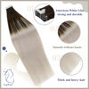 Picture of Ombre Blonde Tape in Hair Extensions Dark Brown Fading to Ice Blonde Human Hair Tape in Remy Hair Extensions Natural Platinum Blonde Human Hair 12in 30g 20pcs