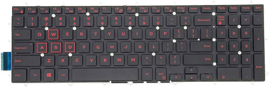 Picture of Replacement Keyboard for Dell G7 7588 7590 7790, G5 5587 5590, G5 SE 5505, G3 3579 3779 3590 Series Game Laptop, Dell G7 7588 Replacement Keyboard with Red Frame with Backlit US Layout