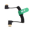 Picture of HangTon HDMI 4K 60p 8K Cable Thin Coiled for ATOMOS Shinobi Ninja V Portkeys BM5 FEELWORLD Blackmagic Monitor ZCAM Sony A7IV Canon Nikon Camera Type A HDMI 2.1 Right Left Angle