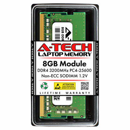 Picture of A-Tech 8GB DDR4 3200 MHz SODIMM PC4-25600 (PC4-3200AA) CL22 Non-ECC Laptop RAM Memory Module