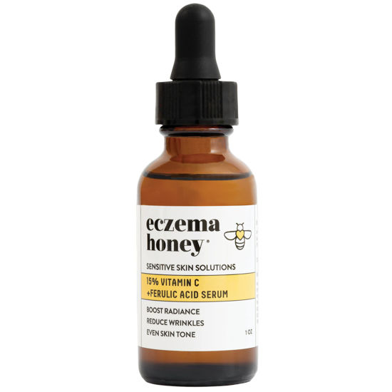 Picture of ECZEMA HONEY 15% Vitamin C + Ferulic Acid Serum - Anti Aging Skin Care Products - Face Oil for Eczema, Dry & Sensitive Skin (1 Oz)