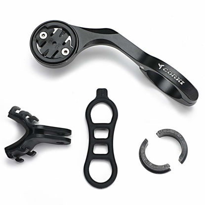 Picture of Corki Cycles Garmin Edge Out Front Mount, Bike Handlebar Mount for Garmin Bike Computer 130 520 530 830 1030 & Sports Action Camera and Bike Lights