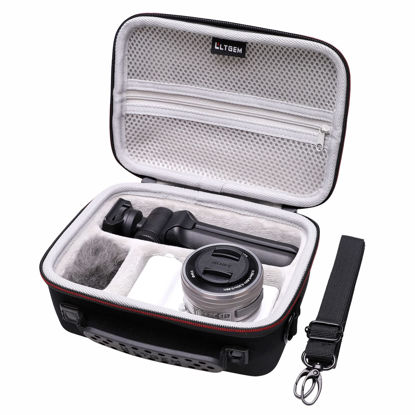 Picture of Hard Case for Sony Alpha ZV-E10 / ZV-1F / ZV-1 II Vlog Camera by LTGEM. Fits Vlogger Accessory Kit Tripod and Microphone - Travel Protective Carrying Storage Bag