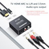 Picture of HDMI ARC Audio Extractor 192KHz, HDMI ARC Adapter with 3.5mm Audio and L/R Stereo Audio for HDTV Soundbar Speaker Amplifier