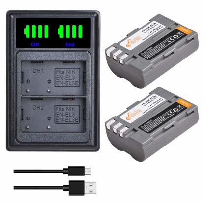 Picture of EN-EL3e, Replacemnt for Nikon EN-EL3 EL3 EL3E Battery and LED Dual Charger Compatible with Nikon D30 D50 D70 D70S D90 D80 D100 D200 D300