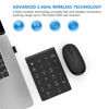 Picture of Wireless Numeric Keypad & Mouse Combo, Mini 2.4G 22 Keys Number Pad, Portable Silent Financial Accounting Numeric Keypad Keyboard Extensions with Wireless Mouse for Laptop, PC, Desktop