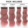 Picture of Vigorous Hair Extensions Ombre Pink Color 20 Inch Pink Clip in Hair Extension for Women