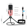 Picture of FDUCE USB Plug&Play Computer Microphone, Professional Studio PC Mic with Tripod for Gaming, Streaming, Podcast, Chatting, YouTube on Mac & Windows(Pink)