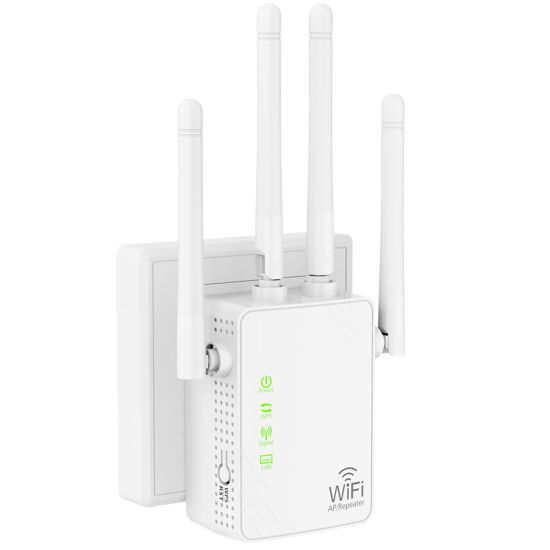 Picture of WiFi Extender Signal Booster Up to 4000sq.ft and 35 Devices, WiFi Range Extender, Wireless Internet Repeater, Long Range Amplifier with Ethernet Port, Access Point, 1-Key Setup, Alexa Compatible