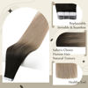 Picture of Full Shine Real Human Hair Tape In Extensions 12 Inch Tape In Black Blonde Ombre Hair Extensions Human Hair 20 Pcs 30g Tape In Ombre Hair Extensions #1b/18