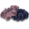 Picture of Celestial Silk Mulberry Silk Scrunchies for Hair (Large, Crystal: Plum & Navy)