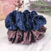 Picture of Celestial Silk Mulberry Silk Scrunchies for Hair (Large, Crystal: Plum & Navy)