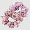 Picture of Celestial Silk Mulberry Silk Scrunchies for Hair (Large, Crystal: Soft Pink & Lavender)