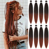 Picture of Ombre Braiding Hair 350# Copper Red 30 Inch 8 Packs Professional Synthetic Braid Hair Extensions Crochet Braids, Yaki Texture, Hot Water Setting (30 Inch,T1B/350)