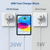 Picture of 20W iPad Charger USB C Fast Charging Cable for iPad 10th Gen,iPad Pro 12.9/11 inch 2022/2021/2020/2018,iPad Air 5th/4th Gen, iPad Mini 6th Gen,PD Wall Charger Block with 6Foot C to C Charger Cord