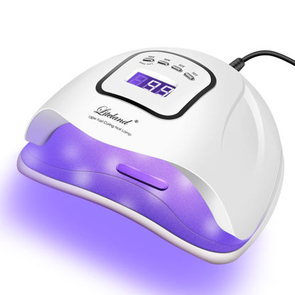 Picture of UV Gel Nail Lamp,150W UV Nail Dryer LED Light for Gel Polish-4 Timers Professional Nail Art Accessories,Curing Gel Toe Nails (White)