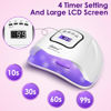 Picture of UV Gel Nail Lamp,150W UV Nail Dryer LED Light for Gel Polish-4 Timers Professional Nail Art Accessories,Curing Gel Toe Nails (White)