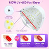 Picture of UV Gel Nail Lamp,150W UV Nail Dryer LED Light for Gel Polish-4 Timers Professional Nail Art Accessories,Curing Gel Toe Nails (White)