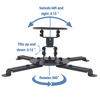 Picture of DYNAVISTA Full Motion Universal Projector Ceiling Mount Bracket with Adjustable Extendable Arms Rotating Swivel Tilt and Low Profile Mount for Home and Office Projector (Black)