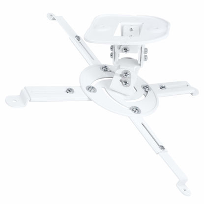 Picture of DYNAVISTA Full Motion Universal Projector Ceiling Mount Bracket with Adjustable Extendable Arms Rotating Swivel Tilt and Low Profile Mount for Home and Office Projector (White)