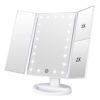 Picture of WEILY Makeup Mirror with 21 LED Lights,Two Power Supply, Touch Screen and 1x/2x/3x Magnification Tri-Fold Vanity Mirror, Gift for Women(White)