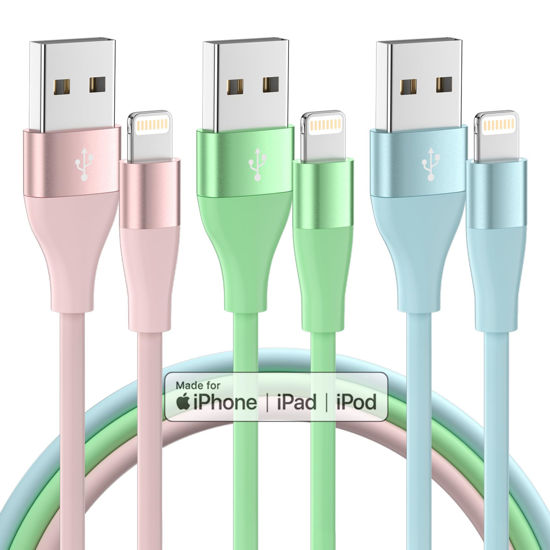 Picture of iPhone Charger 3Pack 10 FT Apple MFi Certified Lightning Cable Fast Charging iPhone Charger Cord Compatible with iPhone 14 13 12 11 Pro Max XR XS X 8 7 6 Plus SE iPad and More