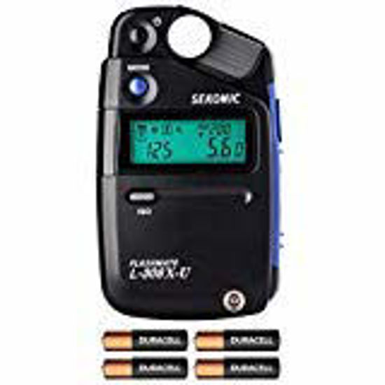 Picture of Sekonic L-308X-U Flashmate Light Meter (401-305) W/ 4 AA Batteries and FiberTique Cloth